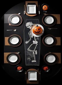 Mesa de comedor de Navidad, Mantel Individual de corredor con cuentas, tela hecha a mano, alfombrilla decorativa para boda con diseño de hojas para uso doméstico - Product Image 3