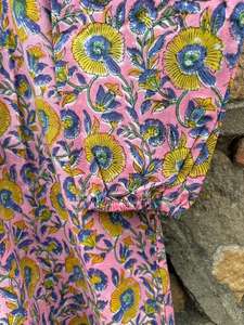 Robe longue en coton avec imprimé floral, style Boho Hippie, tenue de villégiature ethnique pour pique-nique, plage, vacances - Product Image 2