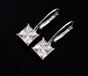 ต่างหูเงินสเตอริ่งที่สวยงามมีเพชรผสมไข่มุกชุบทองลายเจ้าหญิงของขวัญแต่งงาน - Product Image 1