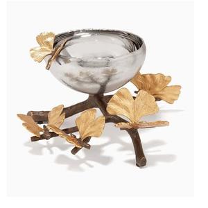 Modern Serving <b>Bowl</b> Table Top Decorative Centerpiece Luxurious Eye-Catching Serving Decor <b>Metal</b> <b>Bowls</b> With Leaf Base Hot Selling - Product Image 4