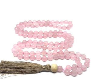 High Quality <b>Rose</b> <b>Quartz</b> <b>Crystal</b> Knotted Mala 108 Beads Handmade <b>Necklace</b> Gem Stones <b>Necklace</b> Spiritual Meditation Gifts - Product Image 1