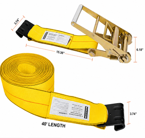 Correa de Trinquete Industrial de 2 Pulgadas, 10000 kg, Ganchos Dobles en J, Certificación CE, Cinta de Poliéster Resistente para Equipos de Construcción - Product Image 3
