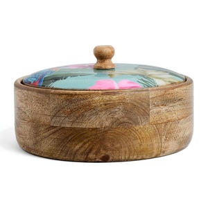 Boîte à chapati en bois légère pour la cuisine quotidienne et le service facile à la table, boîte à roti en bois décorative pour la table à manger - Product Image 5