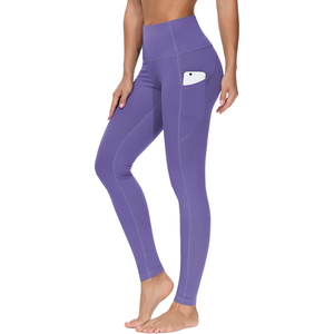 Otoño Invierno nuevas mallas de cintura alta para mujer de talla grande patrón sólido Push-up pantalones de entrenamiento de gimnasio con cintura elástica Leggings de Yoga - Product Image 4