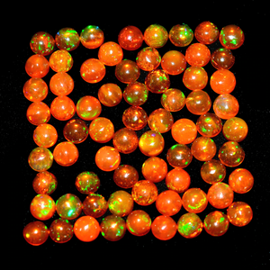 Opale d'Éthiopie AAA, cabochon rond de 4 mm, opale d'Éthiopie Welo naturelle orange, pierre précieuse multicolore, cabochons à dos plat pour bijoux - Product Image 4