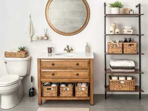 Panier de rangement tissé fabriqué au Vietnam avec poignée, organisateur pour salle de bain, cuisine, décoration en osier, jacinthe d'eau, outil - Product Image 4