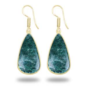 Nouveauté 2026 Boucles d'oreilles en aventurine Boucles d'oreilles en laiton plaqué or Luxe Boucles d'oreilles uniques authentiques pour femmes au meilleur prix - Product Image 5
