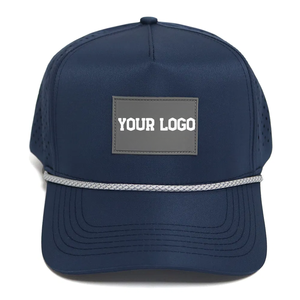 Sombrero de Golf deportivo personalizado de fábrica VN con agujeros cortados con láser 5 paneles Parche de goma PVC Logo tela impermeable Cierre trasero - Product Image 1