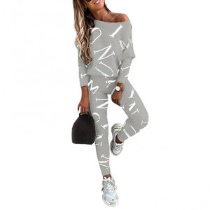 Gran oferta 2025, conjunto de chándal para correr con patrón sólido para mujer, ropa de entrenamiento de invierno personalizable - Product Image 6