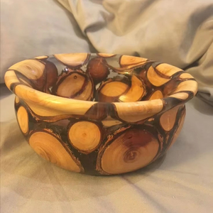 MODERN LINKED DECOR HANDMADE NATURAL WOODEN AND RESIN SALAD BOWL Good Quality for <b>Home</b> and Restaurant Use for Parties - Product Image 1
