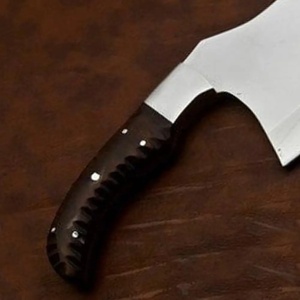 Cuchillo de Cocina Tipo Cleaver de Acero Inoxidable de 9 Pulgadas Hecho a Mano con Funda de Cuero Única, Mango Hermoso y Personalizable - Product Image 5