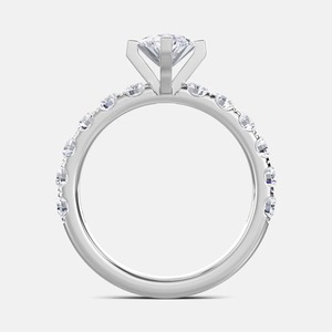 Hermoso corte Marquesa con banda de corte redondo CVD HPHT Lab Grown Diamond Anillo de compromiso Joyería personalizada El mejor regalo para ella - Product Image 2