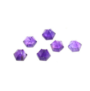 Hexagone d'améthyste pourpre naturelle à facettes tailles 12X10 MM Plus de tailles disponibles Pierres précieuses d'améthyste violette de vente chaude - Product Image 3