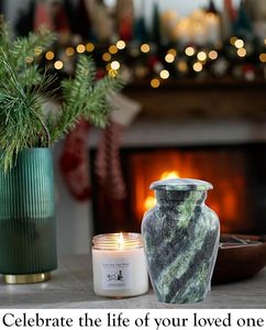 แก้วโมเสคอลูมิเนียมสำหรับผู้ใหญ่ขนาดใหญ่ทำด้วยมือใส่เถ้ากระดูกใส่เถ้ากระดูกด้วยกระเบื้องโลหะแต่ละชิ้นที่มีเอกลักษณ์เฉพาะสำหรับงานศพ - Product Image 5