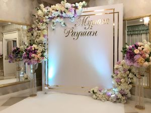 New Arrival Gold Stainless Steel White Acrylic Wall Panels <strong>Wedding</strong> Centerpieces Acrylic <strong>Wedding</strong> <strong>Backdrop</strong> <strong>Stand</strong> for Event - Product Image 3