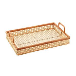 Bandeja de servicio de ratán tejida decorativa con borde grueso perfecta para Decoración de mesa moderna acentos bohemios y uso diario - Product Image 3