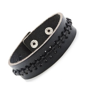 Directamente de fábrica, venta al por mayor, pulsera de cuero de vaca, pulsera de cuero trenzado hecha a mano Vintage Punk Widen para hombres - Product Image 6