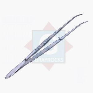 Pinzas dentales de acero inoxidable de alta calidad, instrumentos quirúrgicos manuales ligeramente curvados para cirugía dental - Product Image 1