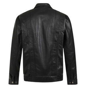 Chaqueta de Invierno de Cuero Genuino Original para Hombre, Cuello Alto, Impermeable, Ecológica, OEM, Personalizada, Elegante, Cortavientos, con Calefacción Frontal - Product Image 2