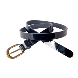 Ceinture en cuir de buffle perforé vintage de luxe, qualité supérieure, finition de tannerie, brillance, ceinture formelle, boucle en alliage de zinc - Product Image 1