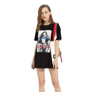 Camiseta de verano con estampado informal para mujer, camiseta de manga corta transpirable con decoración de botones - Product Image 6