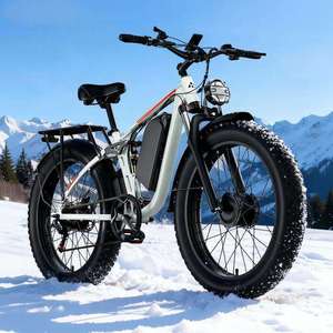 Bicicleta Eléctrica de Doble Motor de 5000W para Adultos, Velocidad Máxima de 45 MPH, Batería de 52V 1300Wh, Alcance Máximo de 100 Millas, E-Bike Todoterreno de 24" x 4.0 - Product Image 1