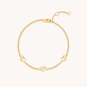 ROXI new design S925 sterling silver trendy style heart bracelets gold for ladies women fine jewelry