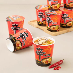 Soupe de nouilles instantanée Nong Shim Shin Cup, 12 tasses, faite à la main et frite, certifiée halal, disponible - Product Image 2