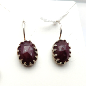 ทับทิมธรรมชาติ14x10มม. รูปไข่925เงินสเตอร์ลิงต่างหูห้อยทำด้วยมือเครื่องประดับที่ดีสำหรับเด็กผู้หญิงอินเทรนด์สำหรับ6.37ของขวัญงานแต่งงาน - Product Image 4