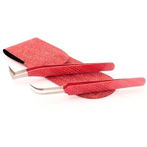 Pinzas para pestañas, 2 piezas, bolsa dorada, embalaje, pinzas seguras, puntas contra arañazos, diseño personalizado, Etiqueta Privada - Product Image 2