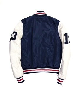 Chaqueta de béisbol Letterman con logotipo personalizado y manga de cuero Nueva chaqueta personalizada de alta calidad 2025 para hombre - Product Image 5