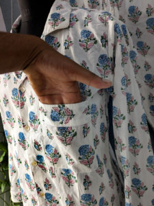 Conjunto de Pijama de Algodón Tejido a Mano, Hermoso Estampado Floral, Ligero, Transpirable y Suave, Regalos de Verano/Primavera/Otoño para Ella - Product Image 5