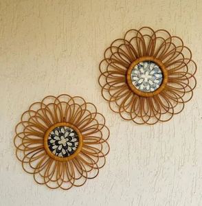 Acentos de pared decorativos de Venta caliente para decoración del hogar y regalo de boda en ratán y diseño moderno - Product Image 3