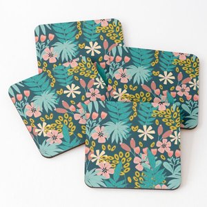 Venta caliente de madera sobre posavasos para servir té impreso 4 piezas Set posavasos accesorios de cocina suministros de cocina manteles - Product Image 3