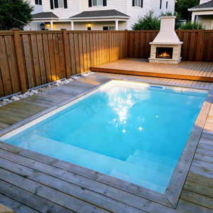 Piscine hors-sol en fibre de verre sur mesure, grande taille (6m, 8m, 10m), pour terrasse, spa, hydromassage, résistante aux UV/vent/corrosion, modèle américain - Product Image 5
