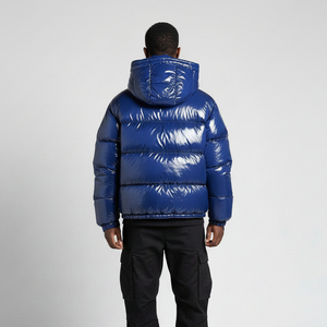 Premium Quality Men's Canvas Puffer Jacket <b>Winter</b> Streetwear Hooded Turn-down Collar Breathable Waterproof Anti-Bacterial Front - Product Image 2