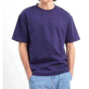 Venta al por mayor de alta calidad 100% algodón camisetas de gran tamaño para hombres 240 gramos patrón sólido gimnasio estilo deportivo informal diseño en blanco - Product Image 2