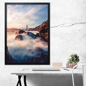 Marco de Fotos de Madera Estilo Americano Antiguo, 59.4 x 84.1 cm, DIN A1, Decorativo, Negro, con Impresión Grabada para Fotos - Product Image 5