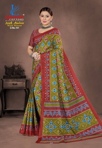 Sari en coton léger et durable pour femmes, réversible, infroissable, séchage rapide, motifs vibrants, toutes saisons, personnalisation OEM, fête - Product Image 5