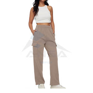 <b>Womens</b> Cotton Active Wear Solid Color <b>Fleece</b> Flares Track Pants Sweatpants Warm Winter <b>Fleece</b> <b>Jogger</b> Pants With Deep Pockets - Product Image 3