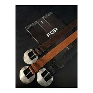 Ceinture pour femme en similicuir à boucle ovale, 3 pièces, pour pantalon, veste, chemise, robe - Noir-brun-brun foncé - Product Image 3