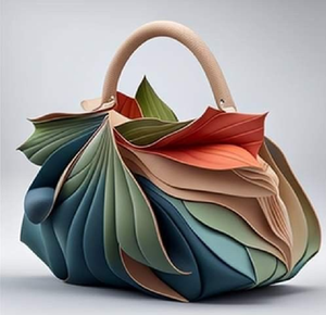Bolso de mano verde oliva con textura de hoja escultórica en 3D. Disponible a precios de mayoreo. - Product Image 5