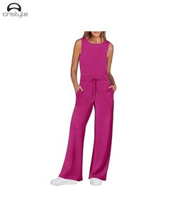 Joggers para mujer, Top corto de 2 piezas, conjunto de pantalones de dos piezas para mujer, conjunto de chándal para correr de dos piezas, conjunto de chándal para mujer, Conjunto de Trabajo alto - Product Image 5