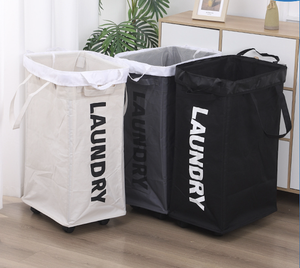 48/75L Foldable Fabric Laundry Room with Wheels Handles Narrow <strong>Corner</strong> Storage Box Oxford Cloth Organizer Bathroom Laundry <strong>Basket</strong> - Product Image 5