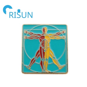 Metal biología anatomía Pin broche <span class=keywords><strong>Vitruvian</strong></span> hombre insignia solapa Pin esmalte broche Pins Da Vinci <span class=keywords><strong>Vitruvian</strong></span> hombre arte insignia regalo - Product Image 2
