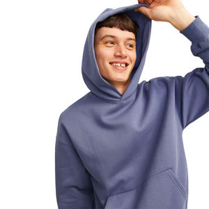 Sudaderas con capucha de calle para hombres adultos 350 Gsm Pullover de manga larga con hombros caídos Sudadera con capucha de talla grande para hombres con bolsillo de canguro - Product Image 6