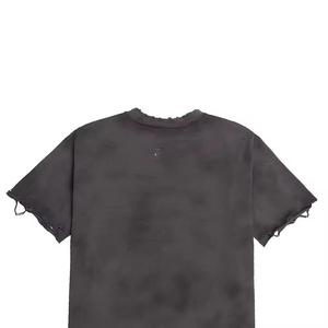 T-shirt Oversize Délavé à l'Acide 100% Coton Vintage, Col Rond, Manches Courtes, Streetwear Uni pour Homme - Product Image 2