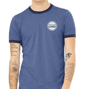 Ringer para hombre de manga corta de cuello redondo Ringer camiseta - Product Image 3