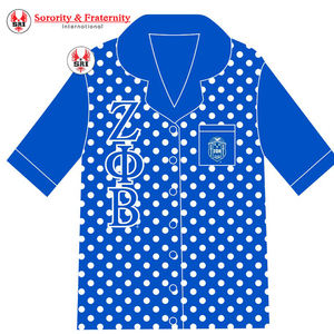 Conjunto de Pijama Personalizado con Letras Griegas Zeta Phi Beta, Estampado de Rayas de Alta Calidad, Tejido de Punto, Sin Mangas, para Mujer - Product Image 4