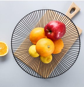 ตะกร้าใส่ผลไม้ตะกร้าใส่ผักทำจากโลหะสีดำสำหรับวางบนเคาน์เตอร์ในครัว - Product Image 3